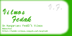 vilmos fedak business card